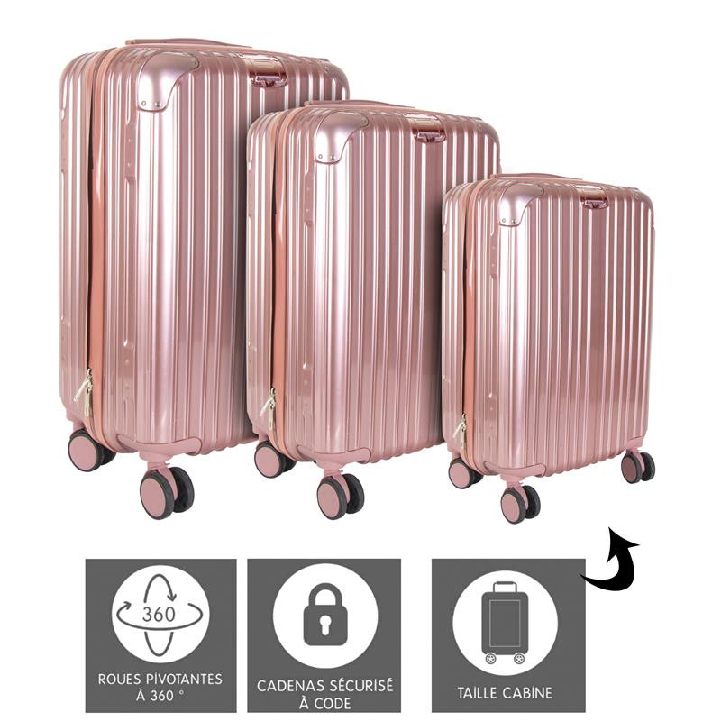 Valise cabine pour compagnie Low-cost rose 40 litres
