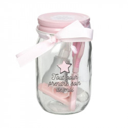 Grossiste Mason jar spécial hygiène rose