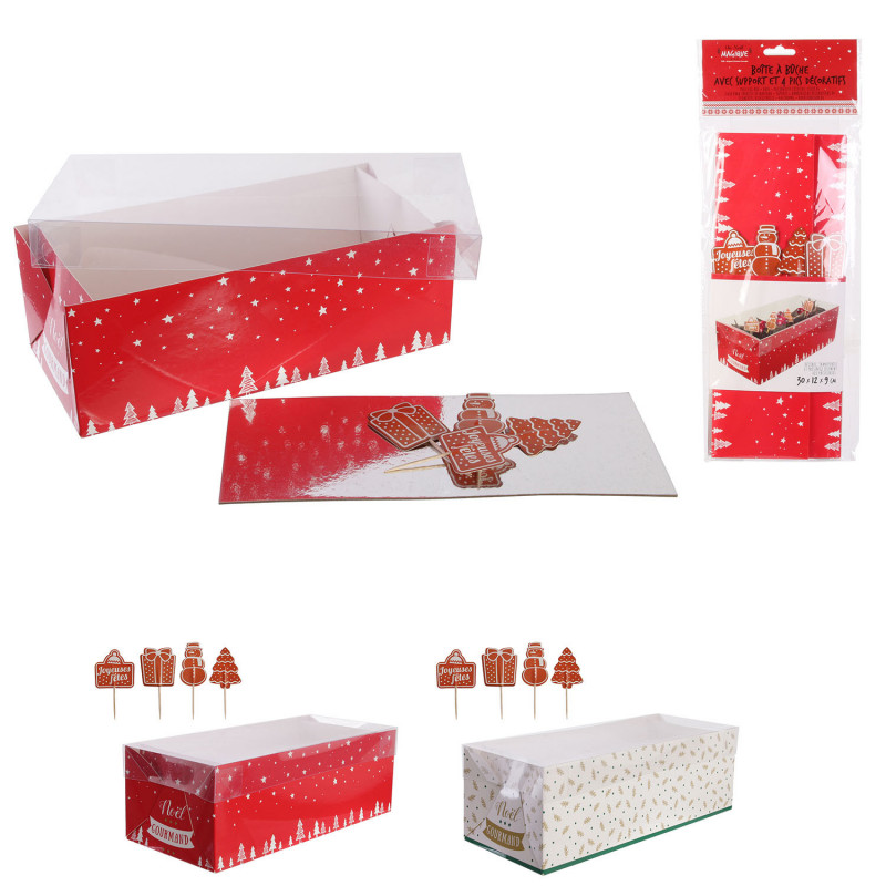 25 boîtes à Buche de Noël 30 x 11 x 10 cm / csj emballages com