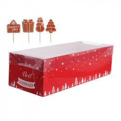 Grossiste boîte à bûche de Noël 30cm avec pics décoratifs